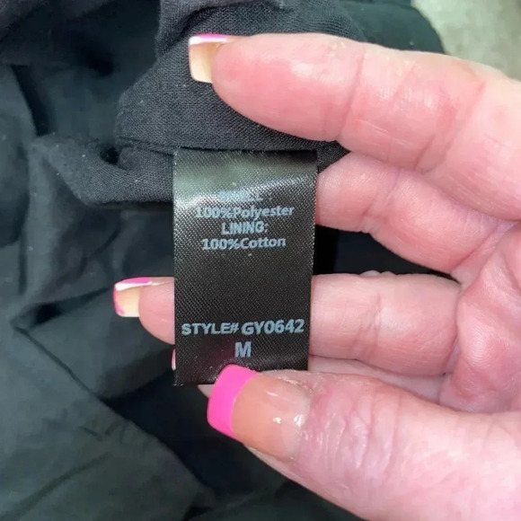 JUDITH MARCH TIE FRONT STRAPLESS A LINE PLEATED ZIP UP MINI DRESS IN BLSCK M - Picture 6 of 16